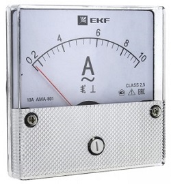 Амперметр AMA-801 аналоговый на панель (80х80) круглый вырез 100А трансф. подкл. EKF PROxima