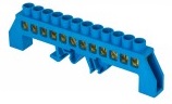  Шина '0' N (6х9мм) 12 отверстий латунь синий нейлоновый корпус комбинированный EKF PROxima