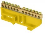  Шина '0' N (6х9мм) 12 отверстий латунь желтый изолятор на DIN-рейку EKF PROxima