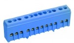  Шина '0' N (6х9мм) 12 отверстий латунь синий изолированный корпус на DIN-рейку EKF PROxima