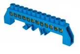Шина '0' N (8х12мм) 12 отверстий латунь синий нейлоновый корпус комбинированный розничный стикер EKF PROxima