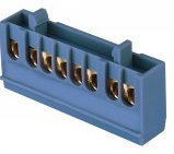 Шина '0' N (6х9мм) 8 отверстий латунь синий изолированный корпус на DIN-рейку EKF PROxima