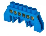 Шина '0' N (8х12мм) 6 отверстий латунь синий нейлоновый корпус комбинированный розничный стикер EKF PROxima