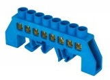 Шина '0' N (8х12мм) 8 отверстий латунь синий нейлоновый корпус комбинированный розничный стикер EKF PROxima