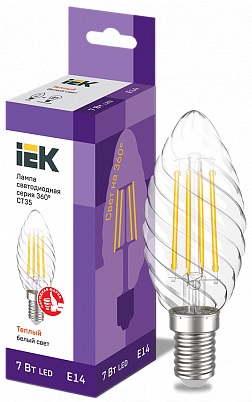 Лампа светодиодная LED CT35 свеча 7Вт 230В 3000К E14 серия 360° IEK 