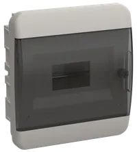 TF5-KP12-V-08-41-K01-K03 Корпус пластиковый ЩРВ-П-8 IP41 чёрная прозрачная дверь TEKFOR IEK
