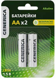 ABT-LR06-ST-L02-G Батарейка щелочная Alkaline LR06/AA (2шт/блистер) GENERICA
