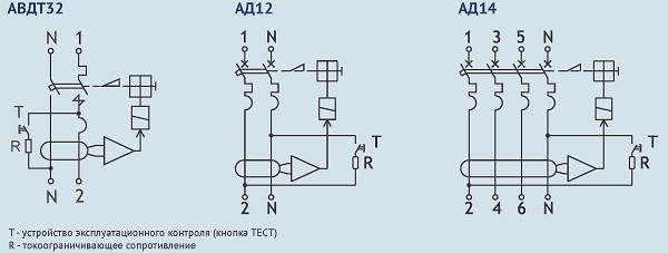 Принципиальные электрические схемы АВДТ/АД12/АД14