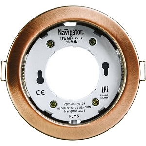 Встраиваемый светильник NGX-R1-006-GX53 Черненая медь Navigator