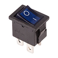 36-2191 Выключатель клавишный синий с подсветкой Mini 250V 6А (4с) ON-OFF (RWB-207, SC-768) REXANT