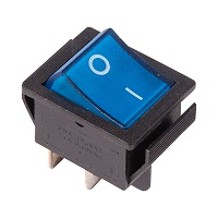 36-2331 Выключатель клавишный синий с подсветкой 250V 16А (4с) ON-OFF (RWB-502, SC-767, IRS-201-1) REXANT